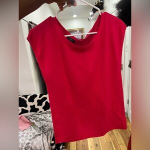 Talbots Women Knit Top Large Pink Sleeveless Cotton Rayon LayeringCoastal Preppy